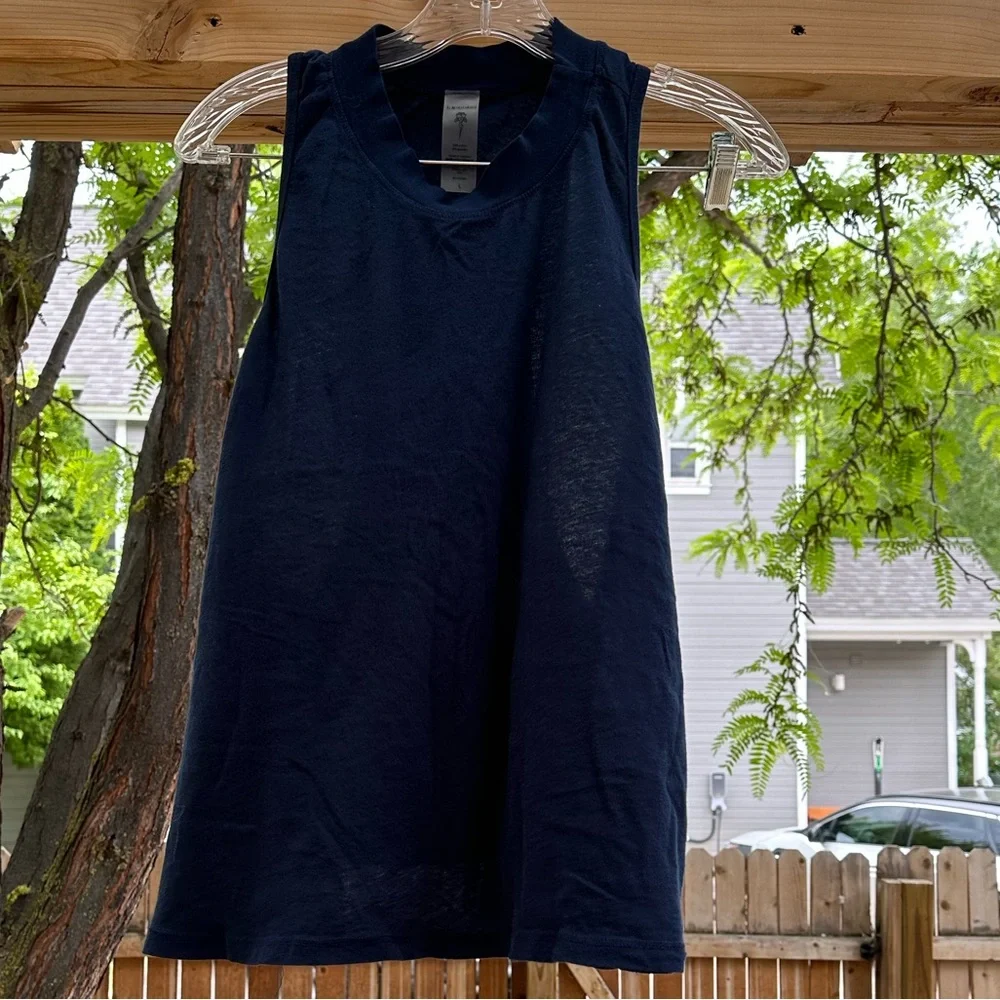 Anthropologie Electric & Rose NWOT Mock Neck Dark Blue Muscle Tank Large - Picture 8 of 12